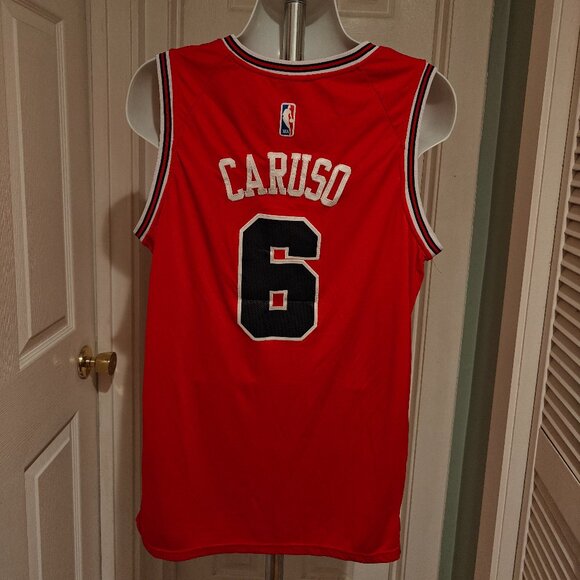 NIKE SWIMGMAN #6 ALEX CARUSO RED CHICAGO BULLS JERSEY SIZE 54 ZENNI - Picture 11 of 14